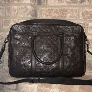 Coach Heritage C Embossed Leather Slim Briefcase